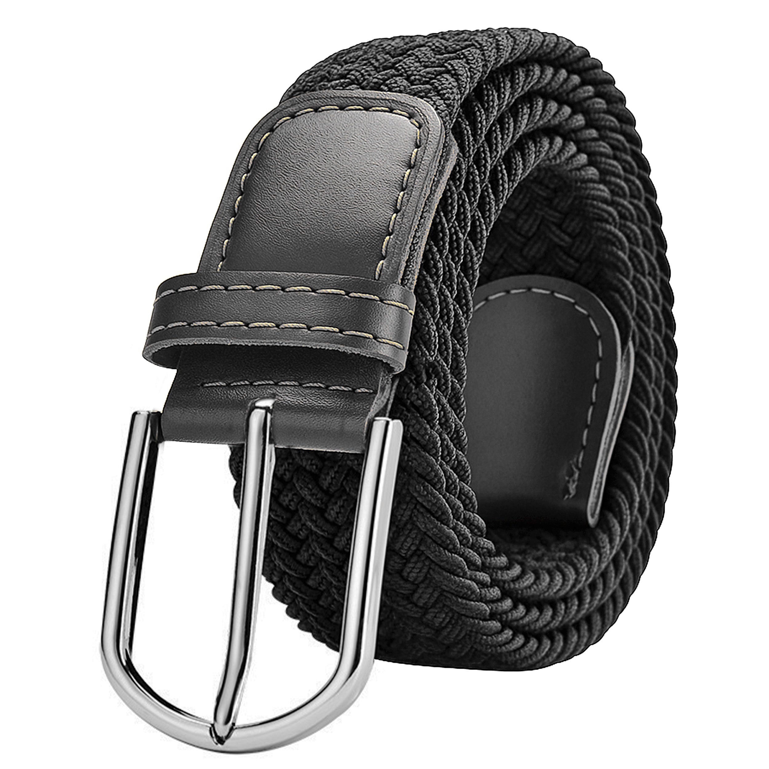 Braided Nylon Woven Belt- Black