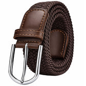 Braided Nylon Woven Belt- Brown