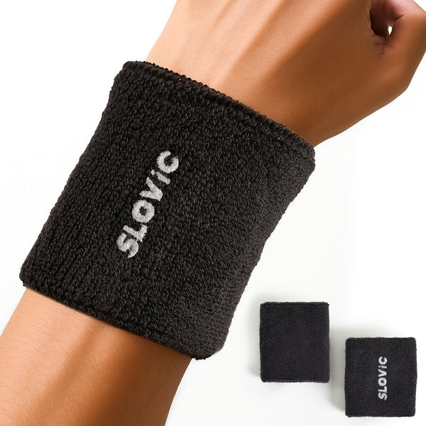Slovic Breathable & Stretchable Cotton Fitness Wrist Band for Men & Women | Black