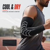 Arm Sleeves - Stretchable & Lightweight Sports Sleeves with Radium Design - Gym, Running & Cycling