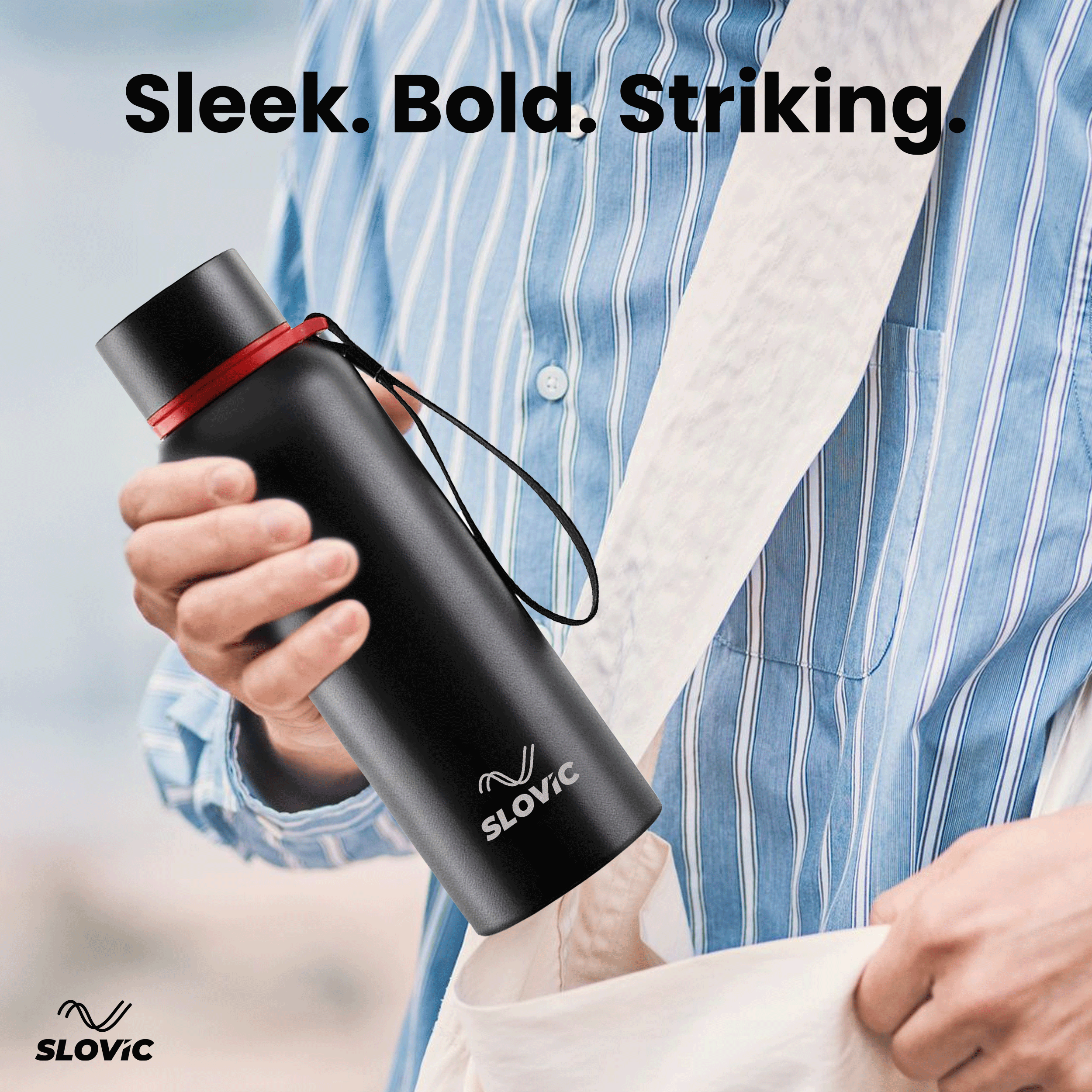 Slovic Insulated Water Bottle- Black