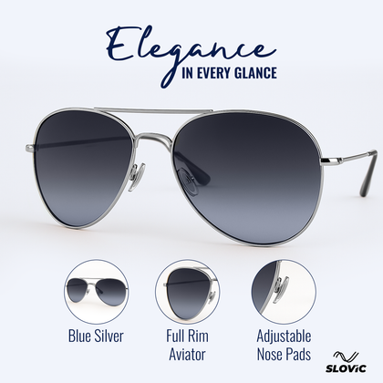 Aviator Sunglasses for Men- Silver