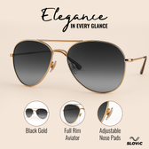 UV Protected Aviator Sunglasses- Gold
