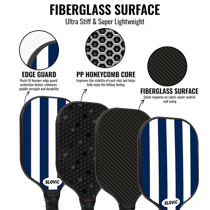 Slovic Fiberglass Pickle Ball Racket [1 x Racket]
