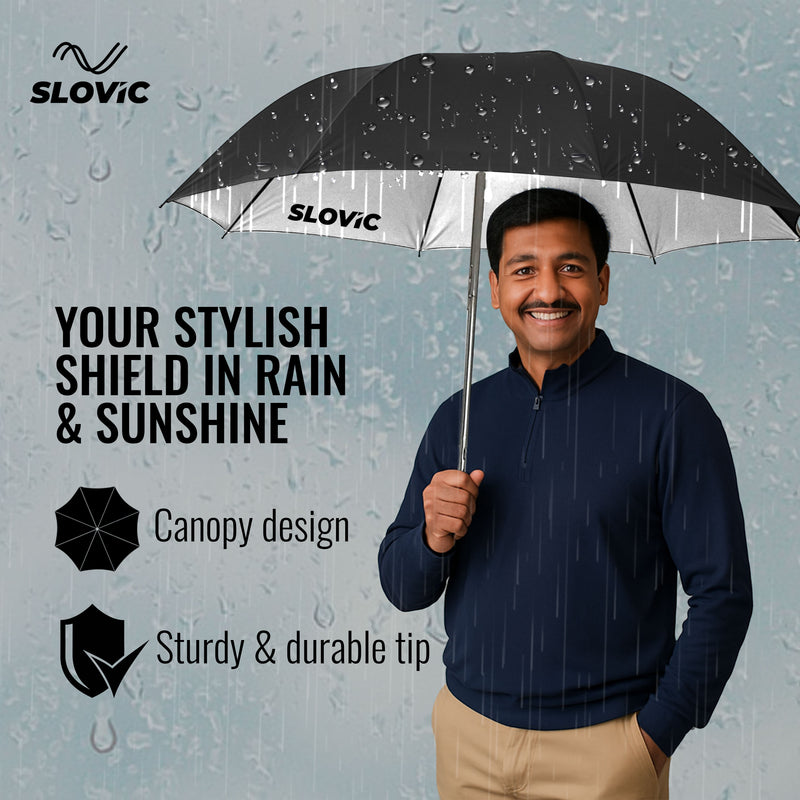 Buy Slovic White Travel Umbrella for Rain & Sun
