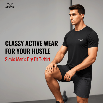 Dry Fit Gym/Sports T-Shirt for Men & Women | Black | Size -M