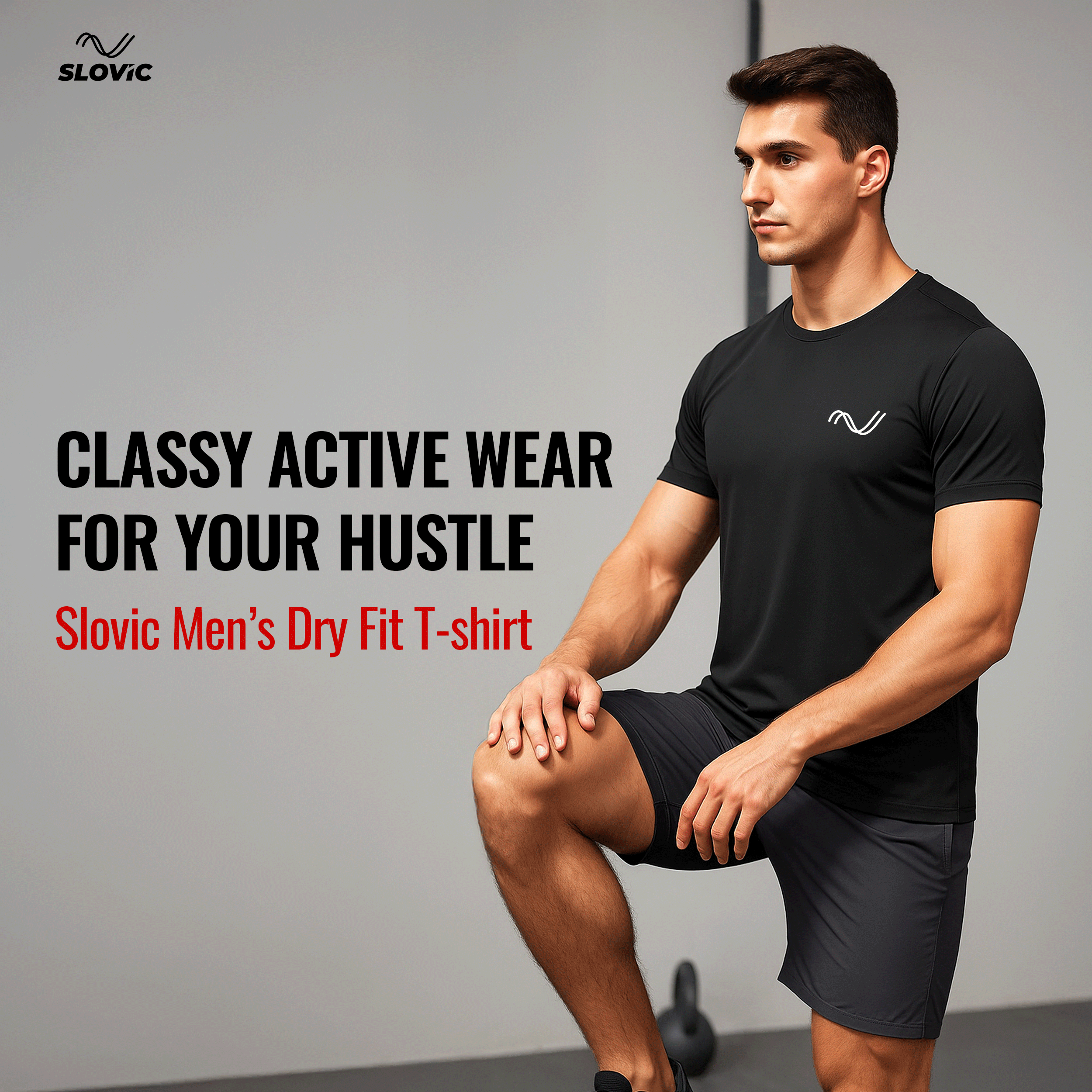 Dry Fit Gym/Sports T-Shirt for Men & Women | Black | Size - L