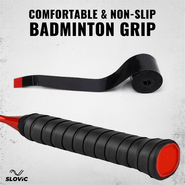 Slovic Black Non-Slip, Sweat Absorbent Badminton Racket Grip | Easy to Carry