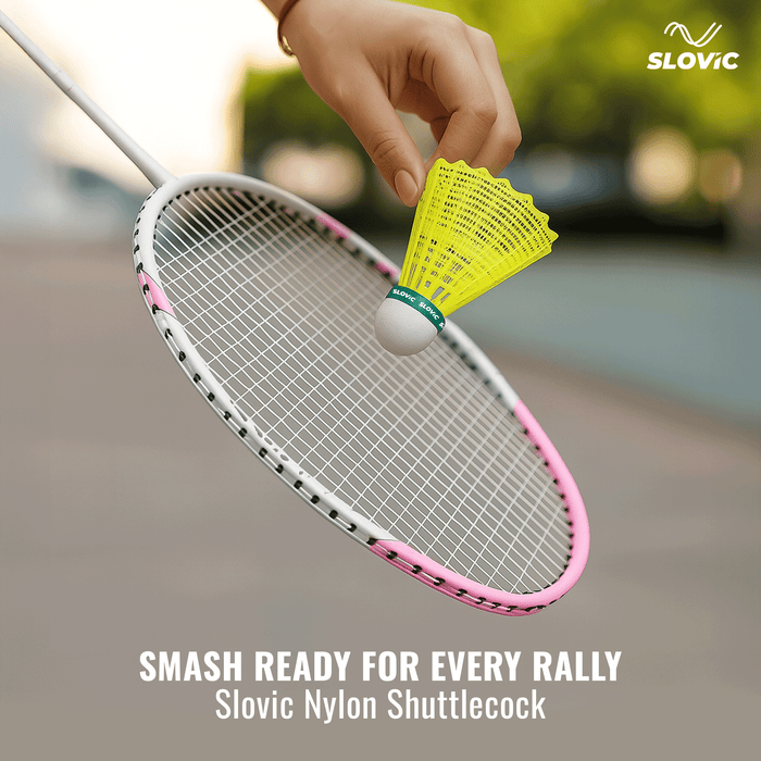 Slovic Durable Nylon Feather Badminton Shuttle Cock (Pack of 3) | Ideal for Indoor & Outdoor Games