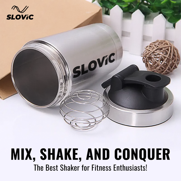 SLOVIC Steel Shaker For Gym [750 ML] | Gym Bottles For Men | Gyms Shaker for Men | Odor Free Protein Shaker Bottle For Protein Shake, Leakproof Stainless Steel Shakers Bottle For Exercise