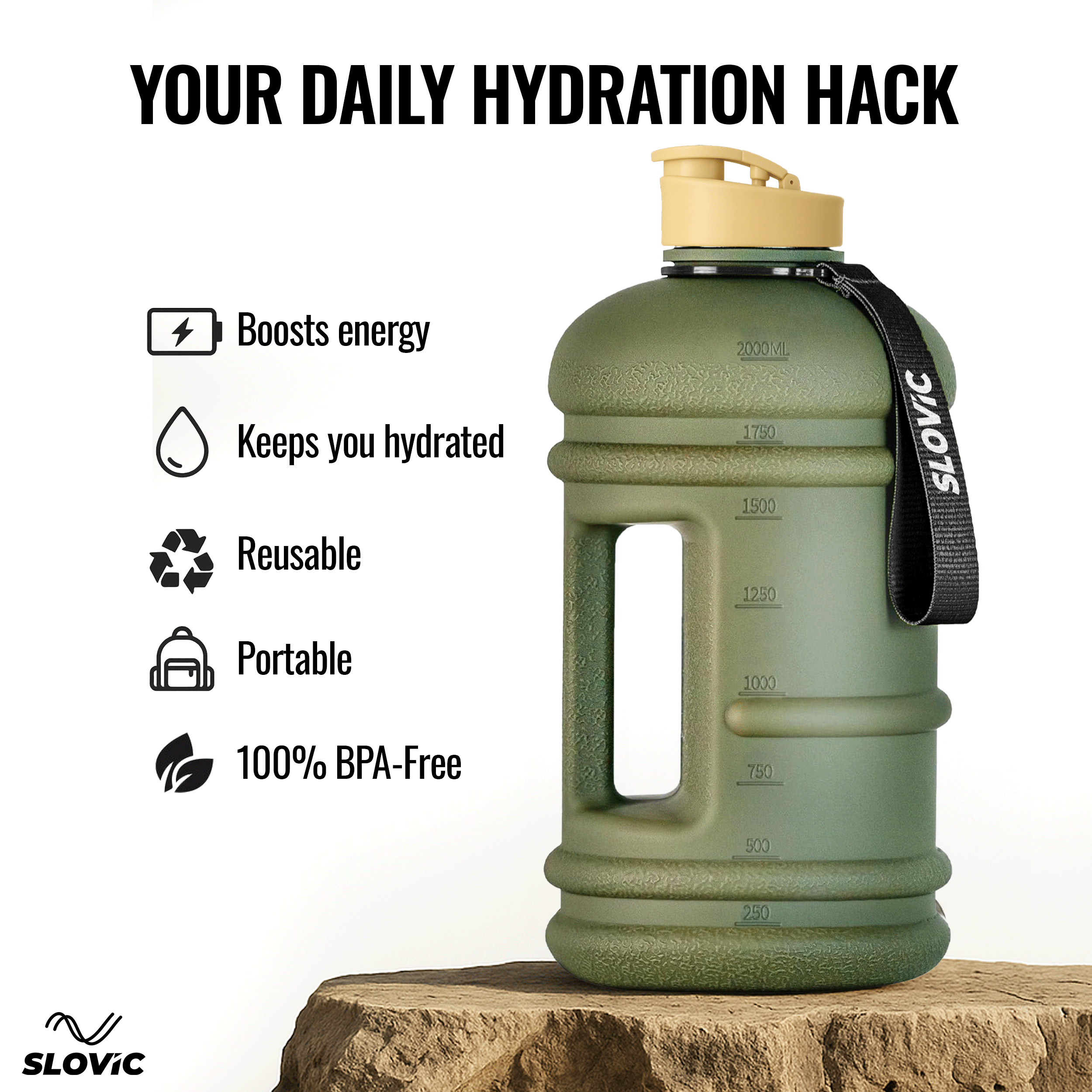 SLOVIC Gallon Water Bottle - 2+L