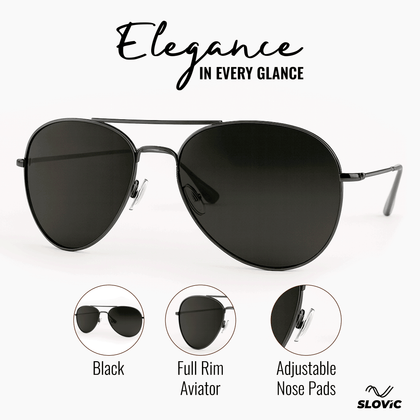 Aviator Sunglasses for Men- Black