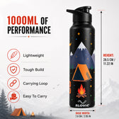 StayWild Steel Bottle 1L - Stainless Steel Water Bottle - Reusable Bottle for Gym, Sports, Travel & Daily Use
