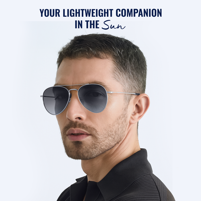 SLOVIC Aviator Sunglasses for Men- Silver