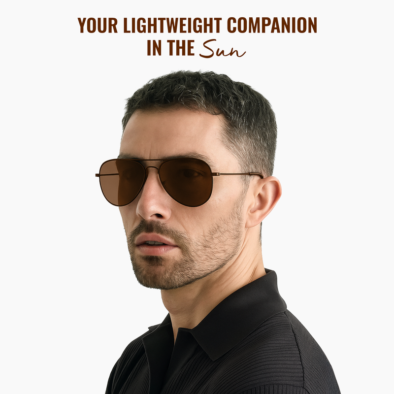 Brown Aviators Sunglasses with UV400 Protection Lenses for Men & Women