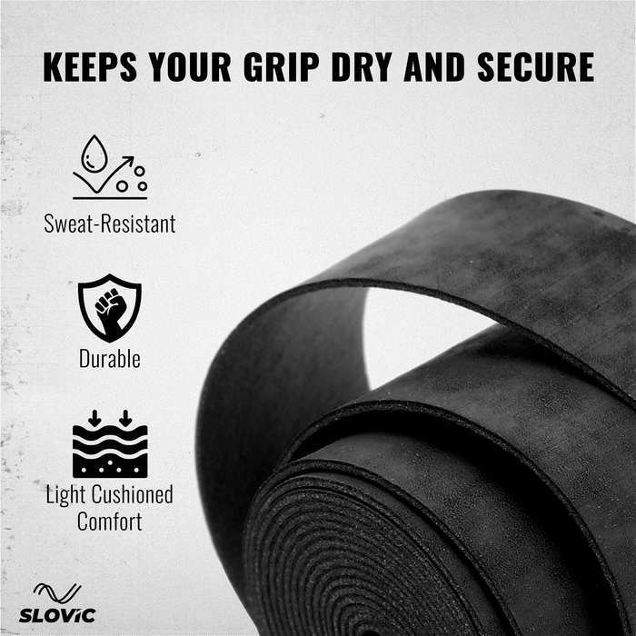 Slovic Black Non-Slip, Sweat Absorbent Badminton Racket Grip | Easy to Carry