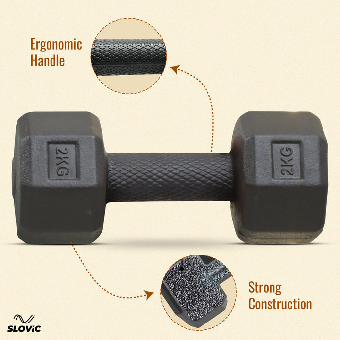 Slovic PVC Home Gym Dumbbell Set - 2Kg Pair