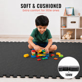 EVA Puzzle Mat 10mm - Black - 24" X 24"