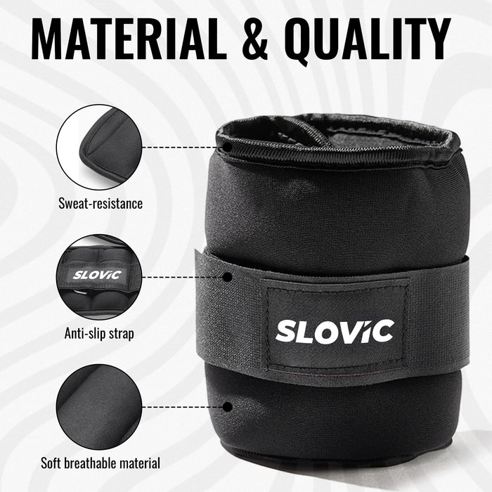 Slovic Ankle Weights for Legs | Adjustable Leg Weights | Extra Weight for Leg Exercise for Men & Women | Strength Training Weight for Walking, Running, Gym, Physical Therapy