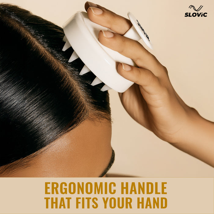 Slovic Head Massager for Scalp & Shampoo Brush with Soft Silicone Brush | Hair Massager for Hair Growth | Ideal for Dandruff Prevention, Oil Control, Blood Flow, Scalp Massage & Cleaning