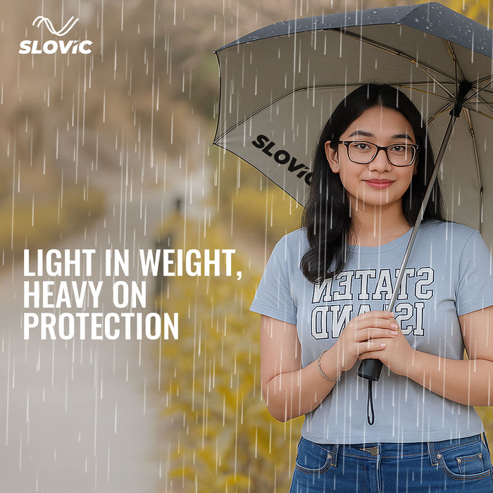SLOVIC Umbrella for Rain & Sun | Compact and Lightweight Travel Umbrella for Girls & Boys | UV Protection | One-Click Automatic Open & Close | Ideal for Monsoon, Summer & Daily Outdoor Use