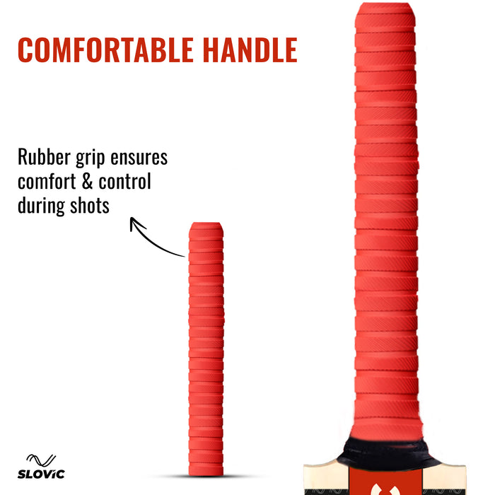 Slovic Size 8 Full Size Wooden Poplar Willow Tennis Cricket Bat for Indoor & Outdoor Games | Lightweight & Full Size Bat