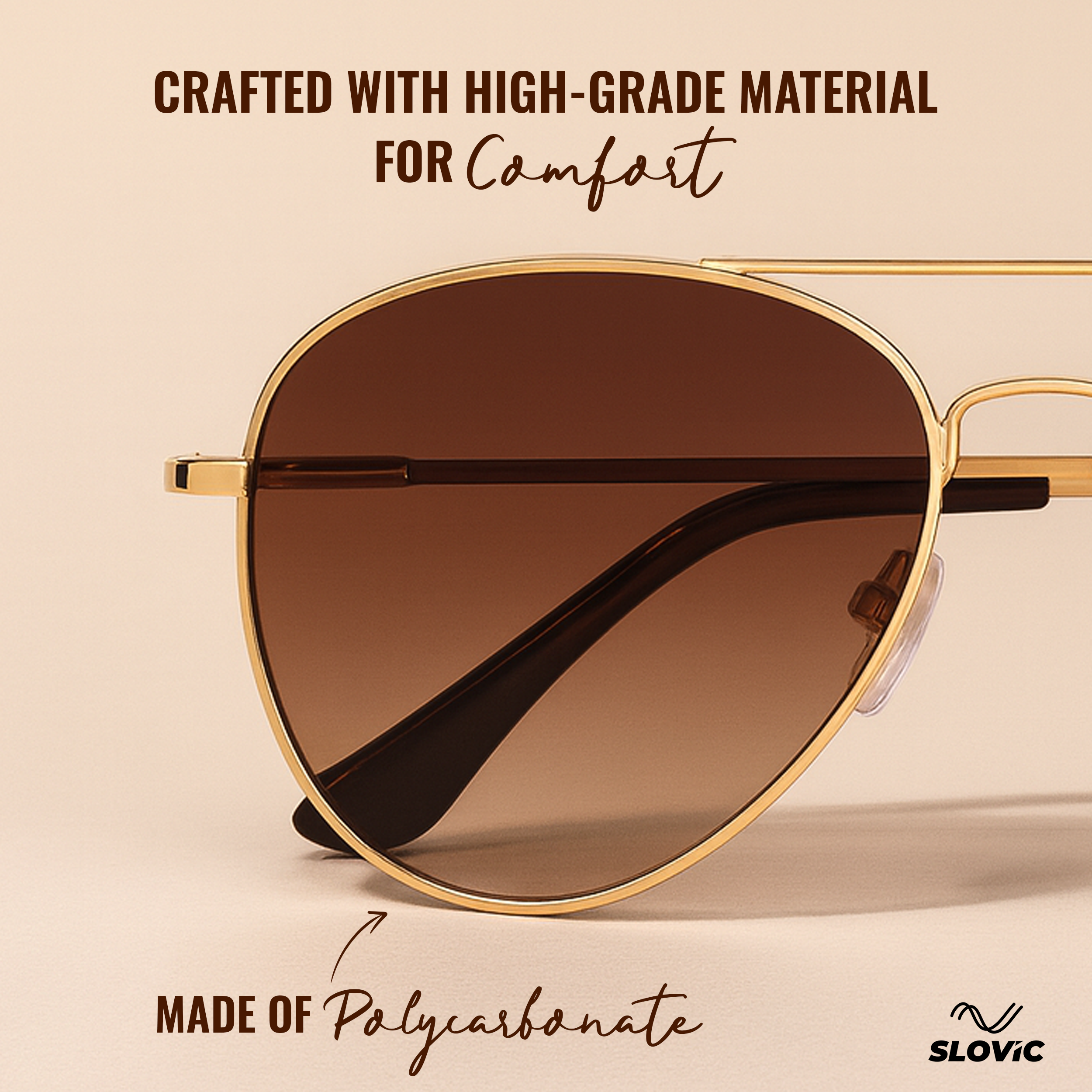 Aviator Sunglasses for Men- Gold