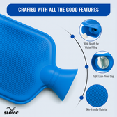 2L Blue Hot Water Bottle Bag – Pain Relief for Back, Cramps & Stomach