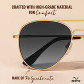 UV Protected Aviator Sunglasses- Gold