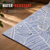 Yoga Mat 5mm - Leaf Printed Blue Exercise Mat