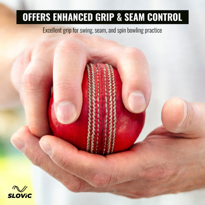 Slovic (Pack of 1) Red Cricket Leather Ball | deal for Cricket Practice Session & Outdoor Games