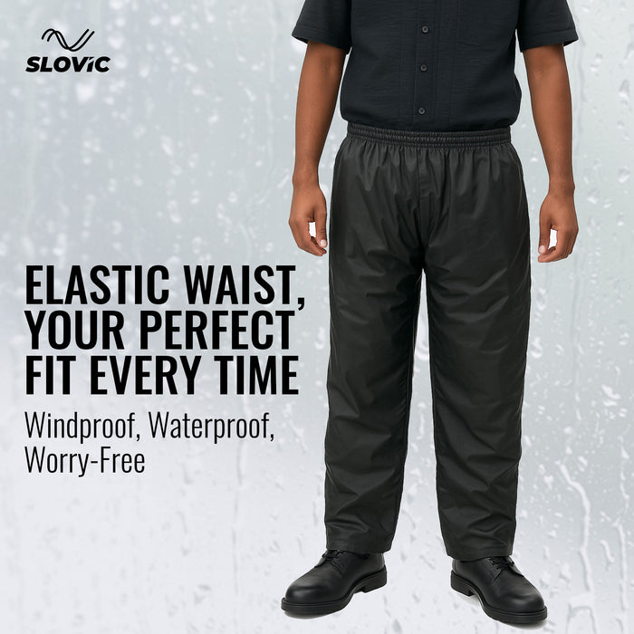 Sloivc Rain Coat for Men Waterproof | Rain Jacket for Men Waterproof | Durable & Lightweight Raincoat with Cap & Pant | Camping Accessories for Outdoor | Navy Blue