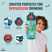 School Kids 600ml Water Bottle | No-Spill Lock | Carry Handle