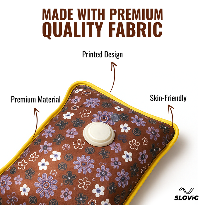 Slovic Rechargeable Electric Hot Water Bag for Pain Relief– Brown Floral