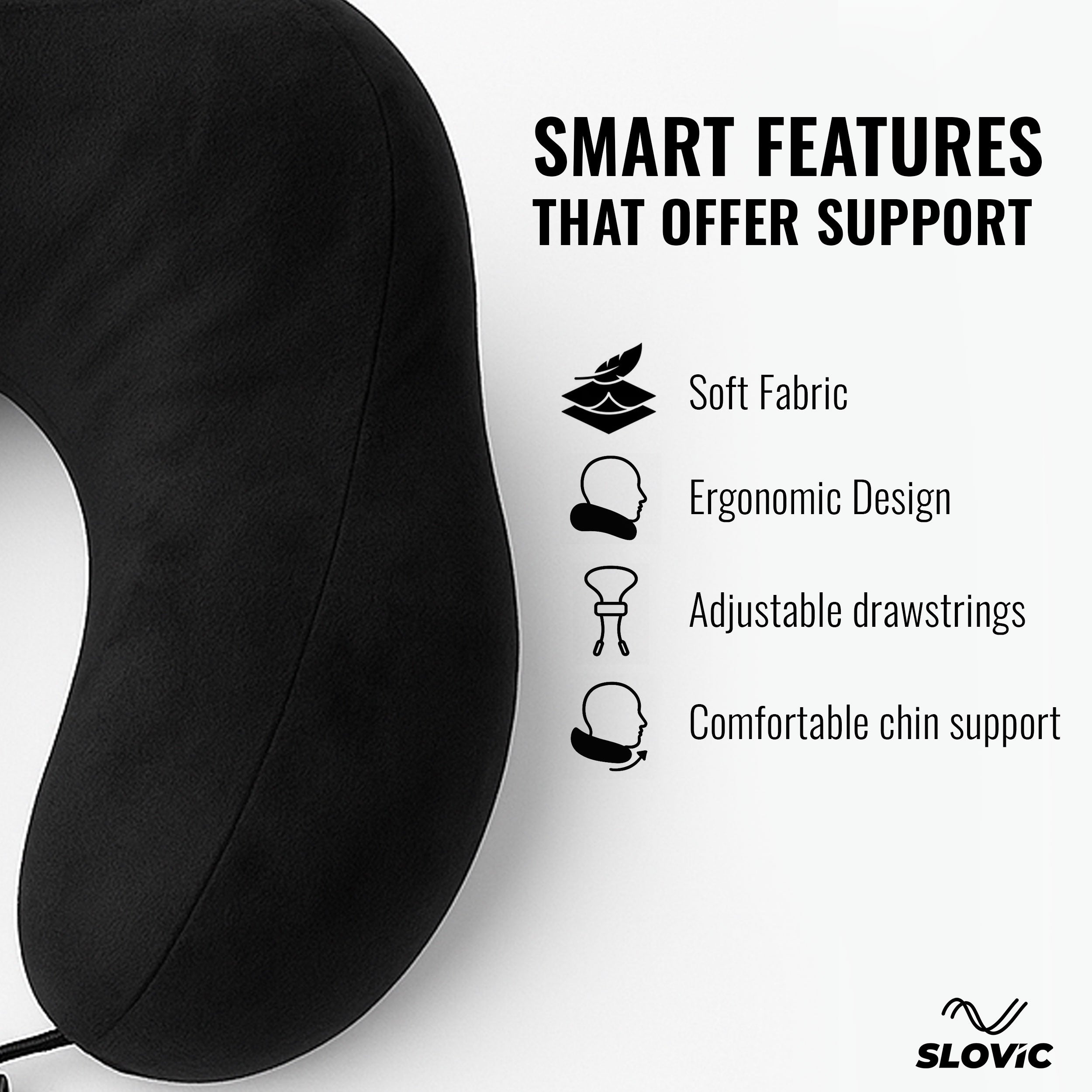 Travel Neck Pillow - Black