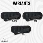 Ankle Weights 1,2,4 KG Pair - Adjustable Leg Weights for Home Gym & Workout