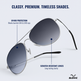 Aviator Sunglasses for Men- Silver