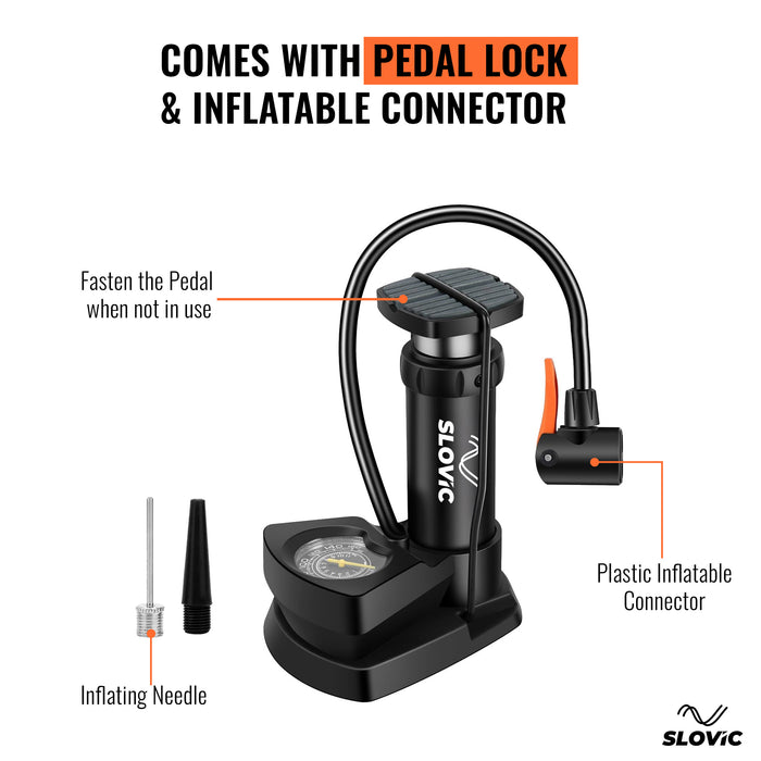 Slovic Cycle Pump for Bicycle with Meter