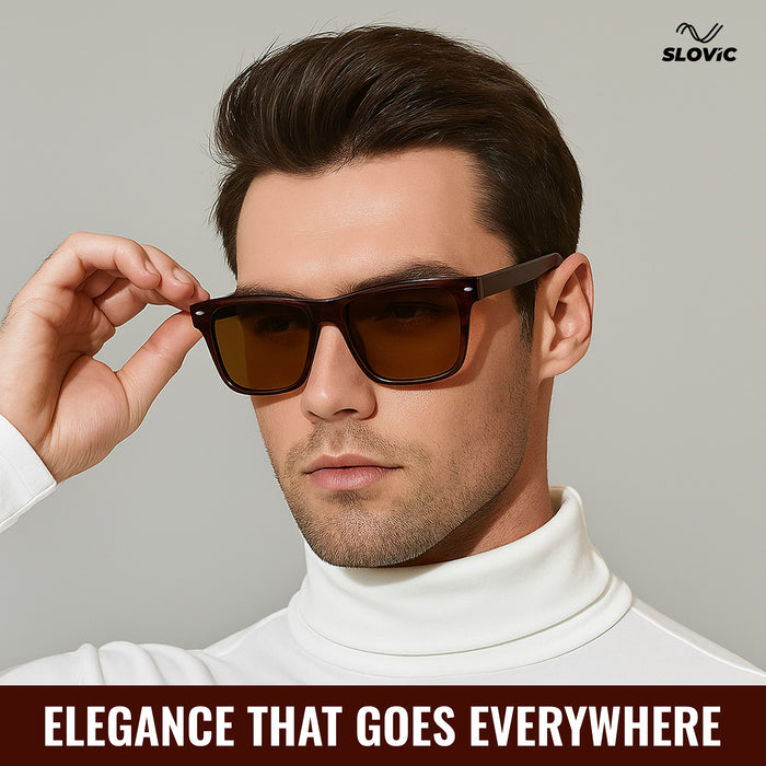 SLOVIC Sunglasses for Men-Brown