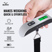50kg Digital Luggage Scale with LCD Indicator – Black & Silver, Travel Friendly