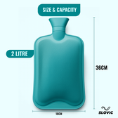 2L Green Hot Water Bottle Bag – Pain Relief for Back, Cramps & Stomach