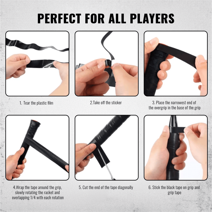 Slovic Black Non-Slip, Sweat Absorbent Badminton Racket Grip | Easy to Carry
