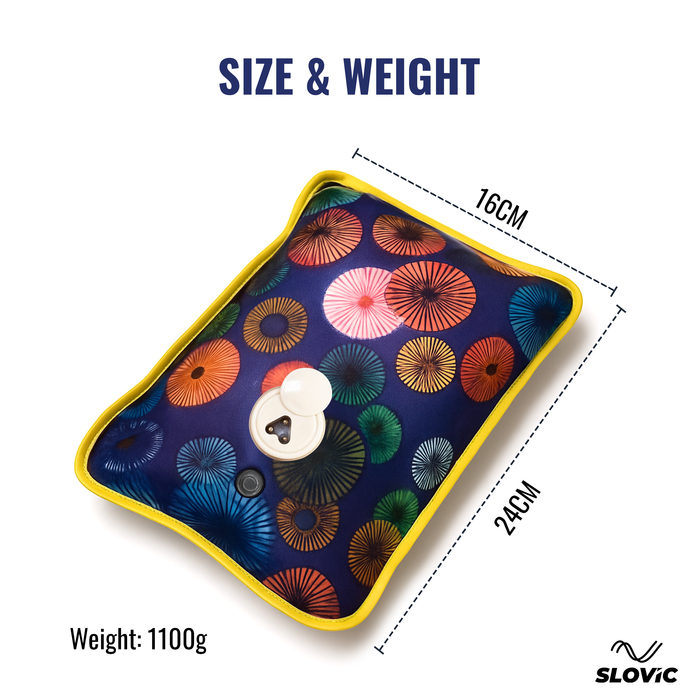 Slovic Rechargeable Electric Hot Water Bag for Pain Relief - Circular Purple