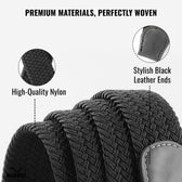 Braided Nylon Woven Belt- Black