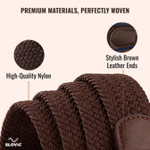 Braided Nylon Woven Belt- Brown