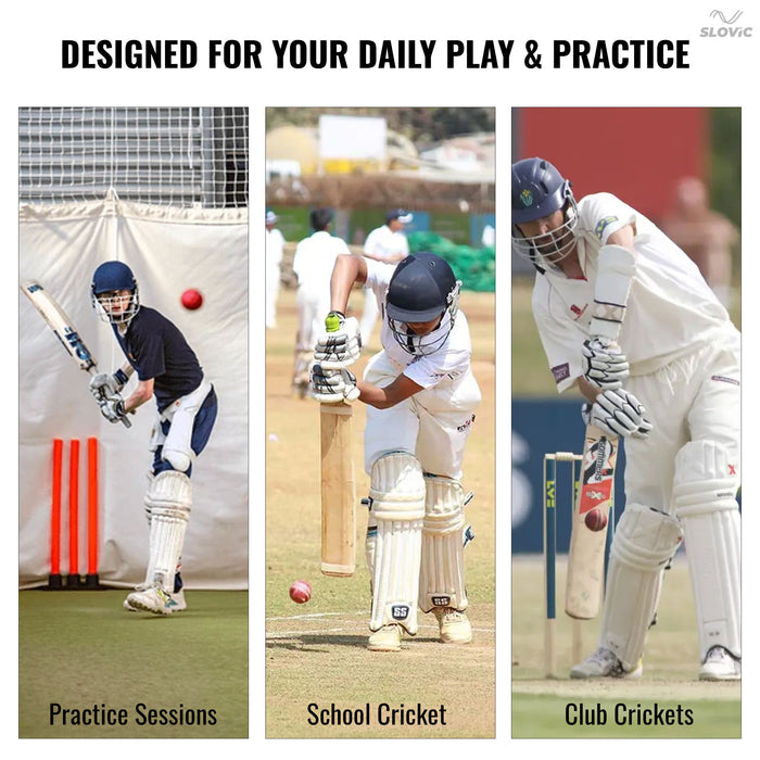 Slovic (Pack of 1) Red Cricket Leather Ball | deal for Cricket Practice Session & Outdoor Games