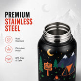 StayWild Steel Bottle 1L - Stainless Steel Water Bottle - Reusable Bottle for Gym, Sports, Travel & Daily Use