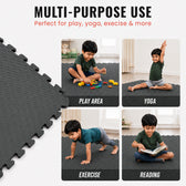 EVA Puzzle Mat 10mm - Black - 24" X 24"