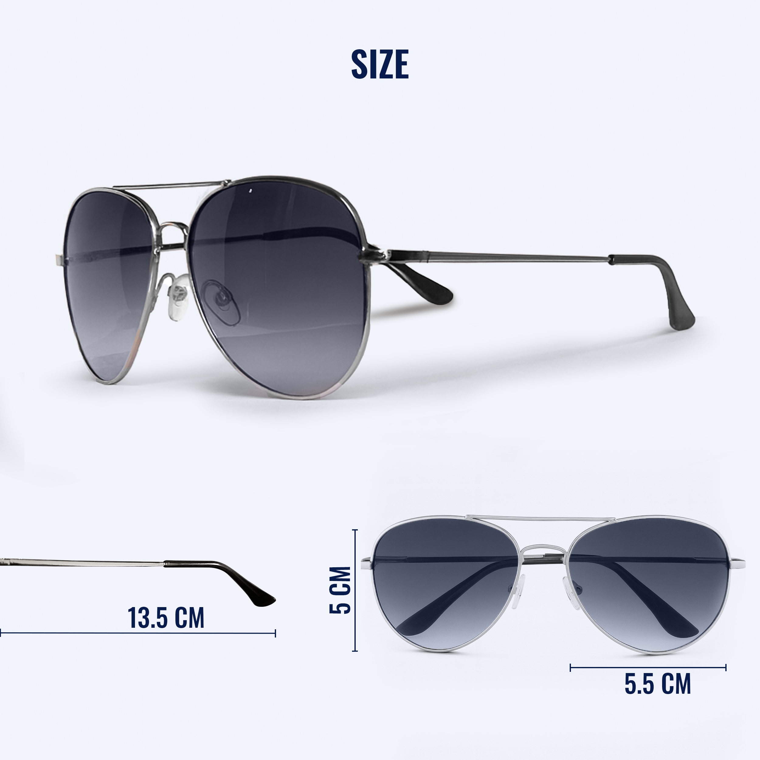Aviator Sunglasses for Men- Silver