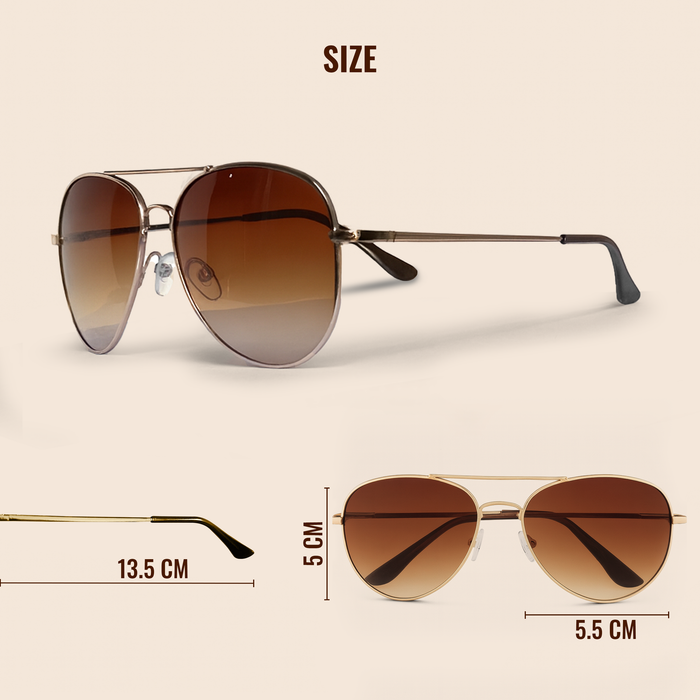 SLOVIC Aviator Sunglasses for Men- Gold